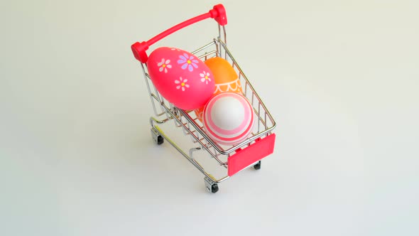 Spinning Shopping Trolley with Easter Eggs