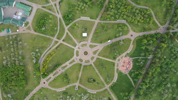 View From the Height of the Loshitsky Park in Minsk.Winding Paths in Loshitsky Park.Belarus.Apple