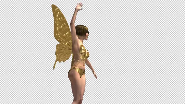 Golden Butterfly - Dancing Showgirl - Transparent Transition I alt
