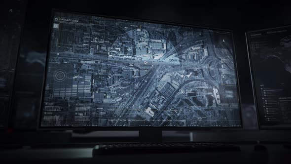 High tech surveillance gaining information on target location in the urban area alt