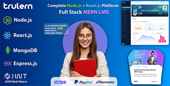 TruLern - React & Node.js MERN LMS with Online Course Builder & eCommerce