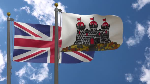 United Kingdom Flag Vs Edinburgh City Flag Scotland On Flagpole