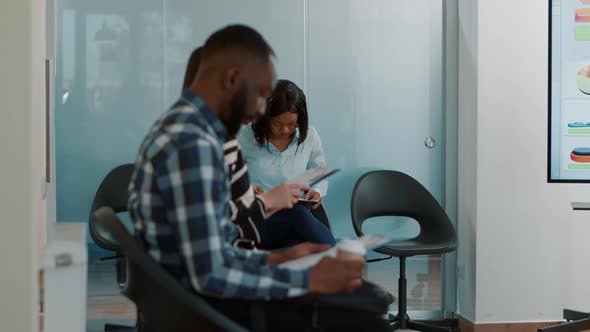 Office Worker Asking Female Candidate to Join Employment Meeting