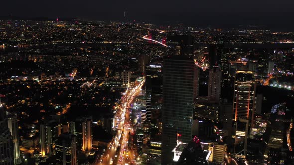 Istanbul. View of the night city from a height.