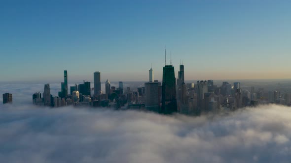 Chicago Cityscape Under the Fog