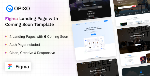 Opixo - Figma Landing Page & Coming Soon Template