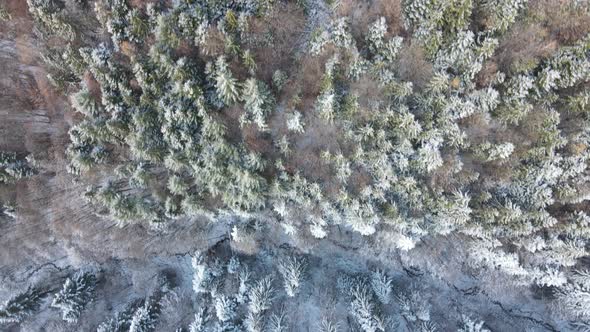 Aerial top view from drone of famous Transfagarasan mountains