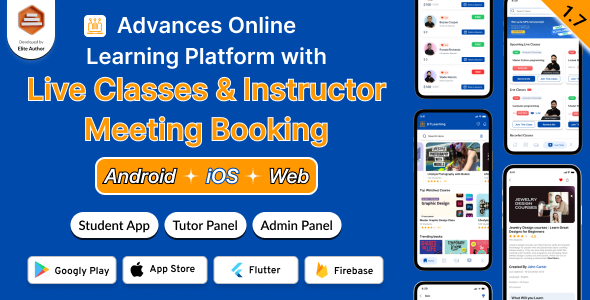DTLearning – Flutter LMS App | Online Courses, Books, Live Classes (Android, iOS, Web) + Admin panel