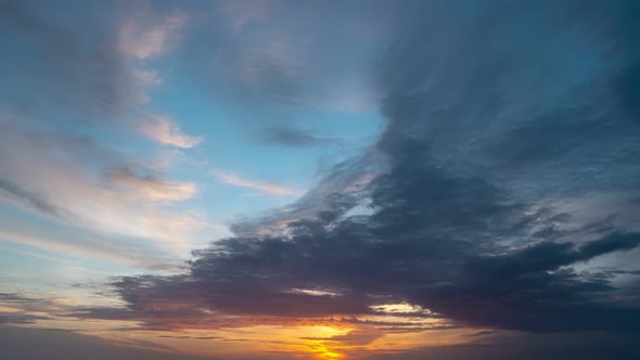 Time lapse of Majestic sunset or sunrise landscape Amazing light of nature cloudscape sky and Clouds