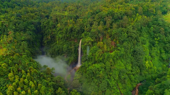 Waterfall In The Jungle Aerial