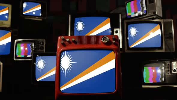 Marshall Islands flag on Retro TV Stack.