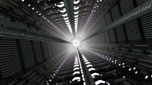 3D Sci-Fi Abstract Spaceship Corridor V31