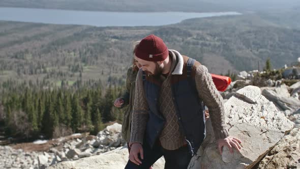 Couple on Unsteady Hiking Trail