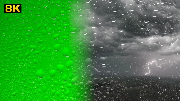 Transparent Water Drops Movement on Window