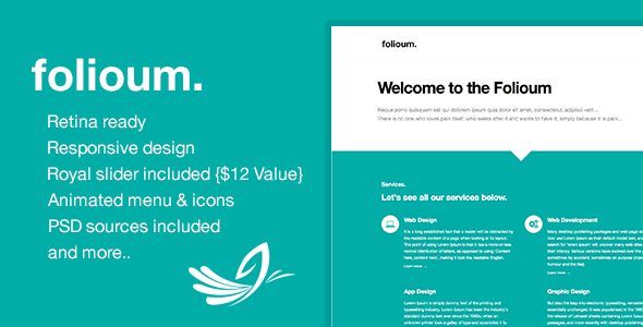 Folioum - Retina Website Portfolio HTML Template