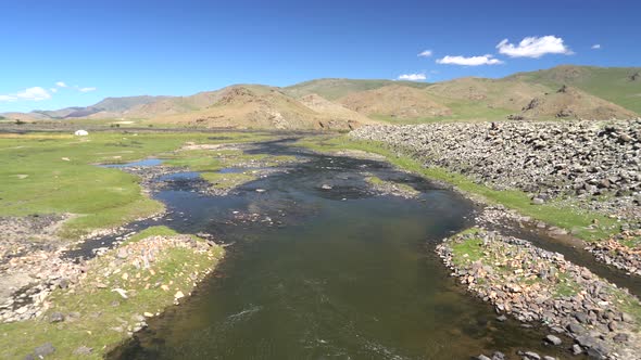 A Natural Stream in the Central Asian Steppes