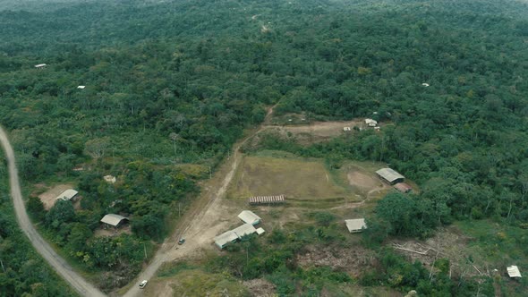 A small community in the Amazon rainforest of Pastaza in Ecuador