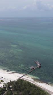 Vertical Video of the Beach on Zanzibar Island Tanzania