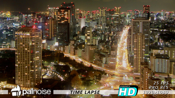 City Night View, Tokyo Time Lapse 1