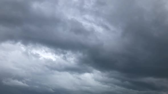 Heavy Rain Clouds Above Sea Timelapse