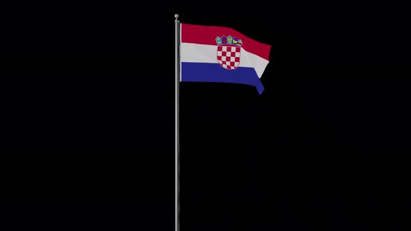 Croatia Flag Pole Loops With Alpha