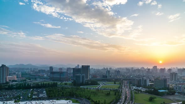 Timelapse of city skyline in hangzhou china