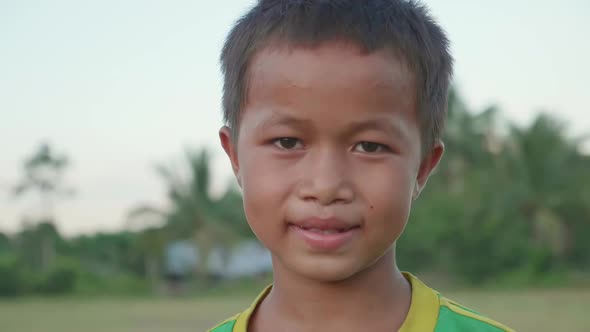 Rural Asian Boy Smiling