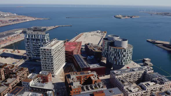 Drone Flight Over Nordhavn Harbor