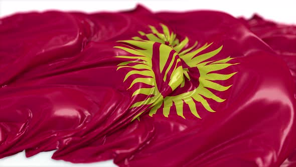 Kyrgyzstan Flag On A White Chalkboard 
