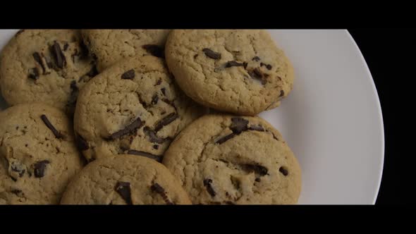 Cinematic, Rotating Shot of Cookies on a Plate