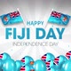 Happy Fiji Day Video With Confetti, Flag And Balloons - VideoHive Item for Sale