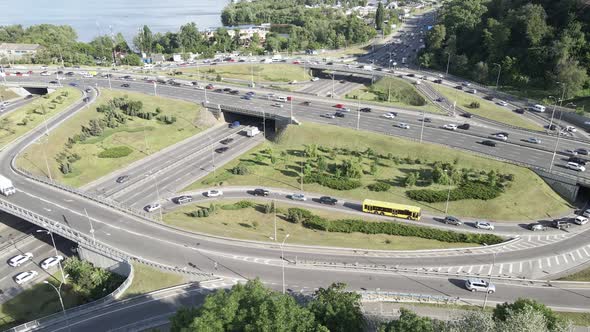 Kyiv. Ukraine: Road Junction. Aerial View