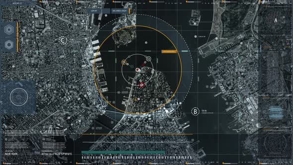 Interface of the drone network searching for the location of the criminals alt
