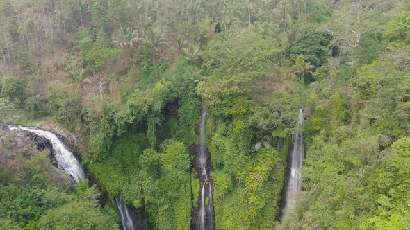 Beautiful Tropical Waterfall Bali, Indonesia