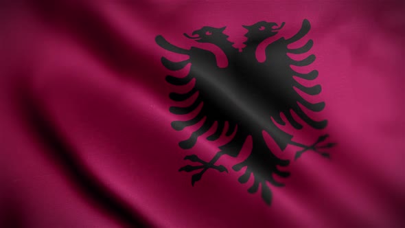 Albania Flag Textured Waving Close Up Background HD