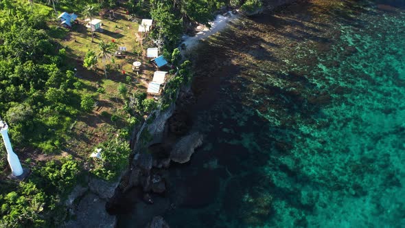 Scenic Coast Of Limasawa Island In The Philippines - aerial top down