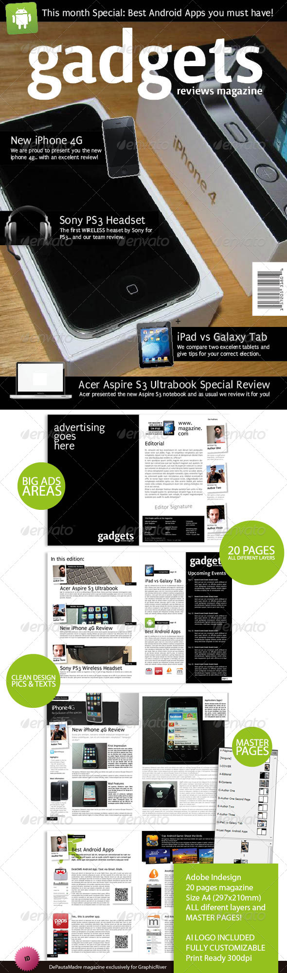 Gadgets Magazine Indesign Template