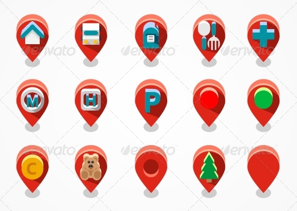 Red Navigation Icons