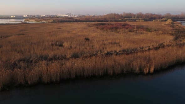 Artificial canals in the Grado Lagoon, Italy