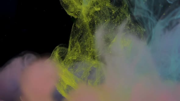 Abstract Particles Mist Floating Against Black Background. Space, Galaxy Concept alt