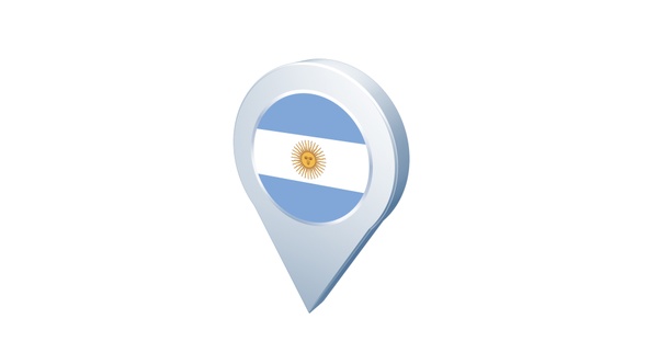 Argentina Flag Pin Icon