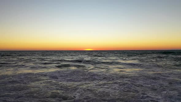 Epic Storm Texture at Sea Filmed on a Drone in the Sunset