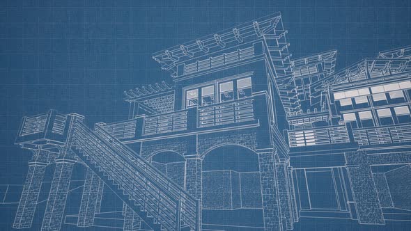 Architectural Blueprint background animation