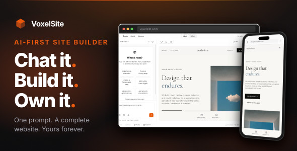 VoxelSite — AI Website Generator · Self-Hosted · Own Your Files