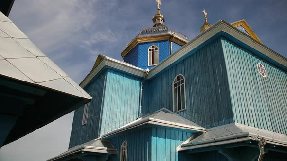 Ancient Wooden Orthodox Church of Transfiguration in Village Ukraine