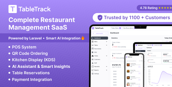 TableTrack - Complete Restaurant Management System SaaS