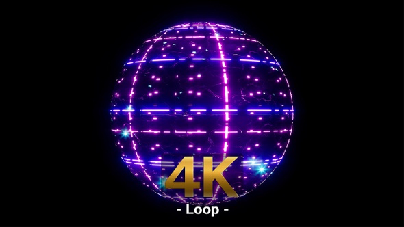 Laser Light Neon Sphere 4K Loop