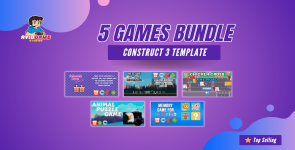 Ultimate Casual Games Bundle – 5 Complete Templates (Construct 3)