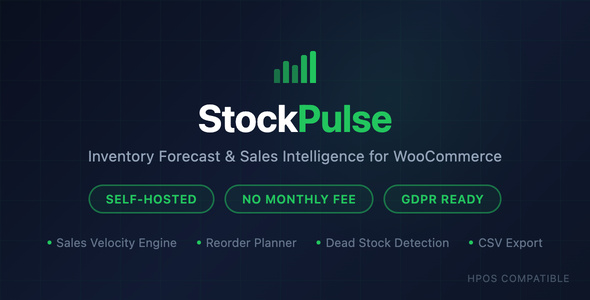 StockPulse – Inventory Forecast & Sales Intelligence for WooCommerce