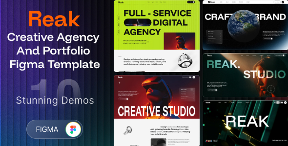 Reak - Creative Agency & Digital Agency Figma Template